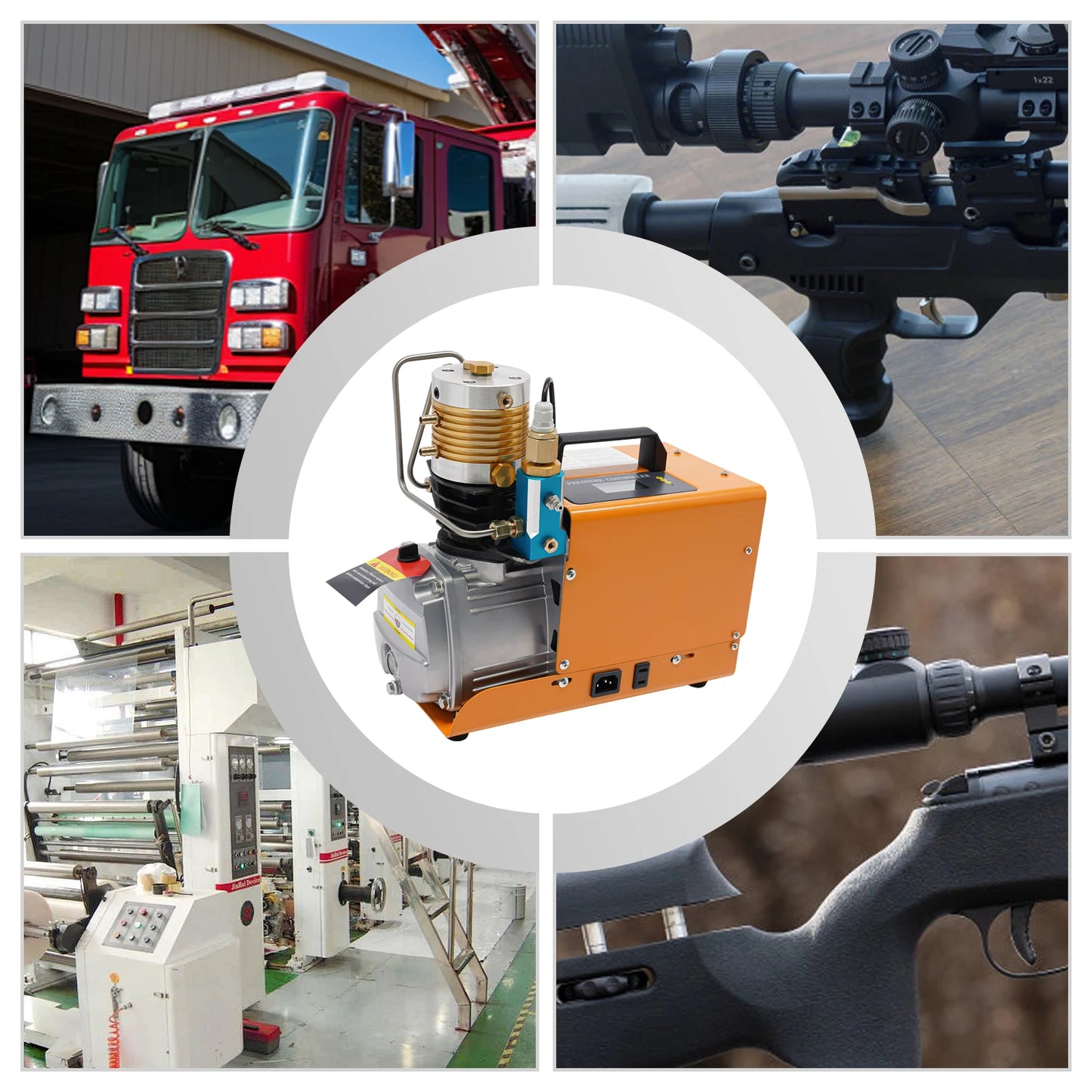Luchtcompressor – Compressor – Luchtpomp - Airpress Compressor - Elektrische Compressor – Oppompen – Industrieel – 2800 RPM - 1800 W Motor – 40 Mpa Max Druk-  220V - Oranje