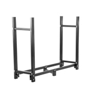 Brandhoutrek - Metalen brandhoutrek - Brandhoutopslagrek - Opslagrek - Opslagrek voor brandhout binnen - Opslagrek voor brandhout - Openhaardopslagrek - 8ft - met waterdichte hoes - Zwart