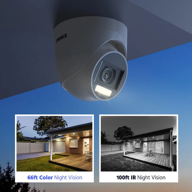 Annke - DW81KD-V6-R4CW - Beveiligingscamerasysteem - 3K - 8CH - 5MP - CMOS - Openlucht - Bewakingscamera - Beveiligingscamera - Beveiligingscamerasysteem - 8 stuk - Wit