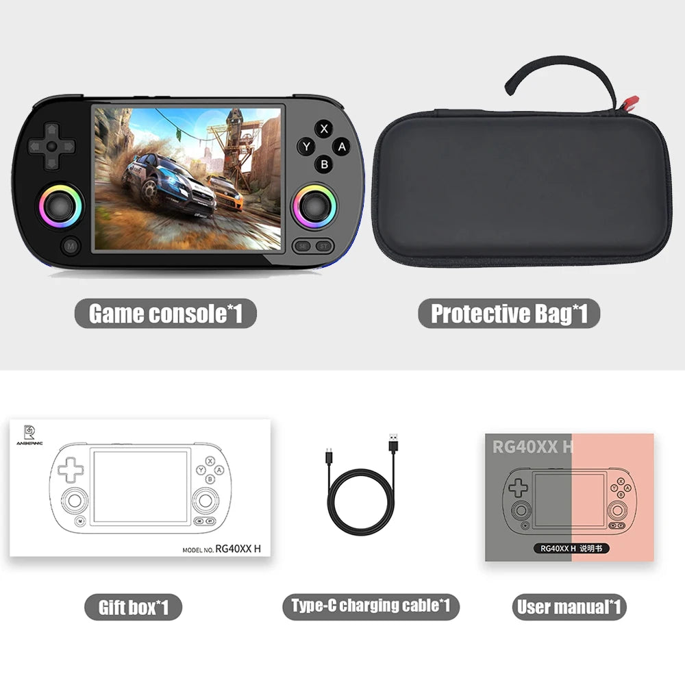 ANBERNIC RG40XX H 64 Bit Linux Retro Handheld Game Console 4.0'' IPS Screen Supports 5G WiFi Bluetooth HDMI-TV Output RG40XXH - QUORE