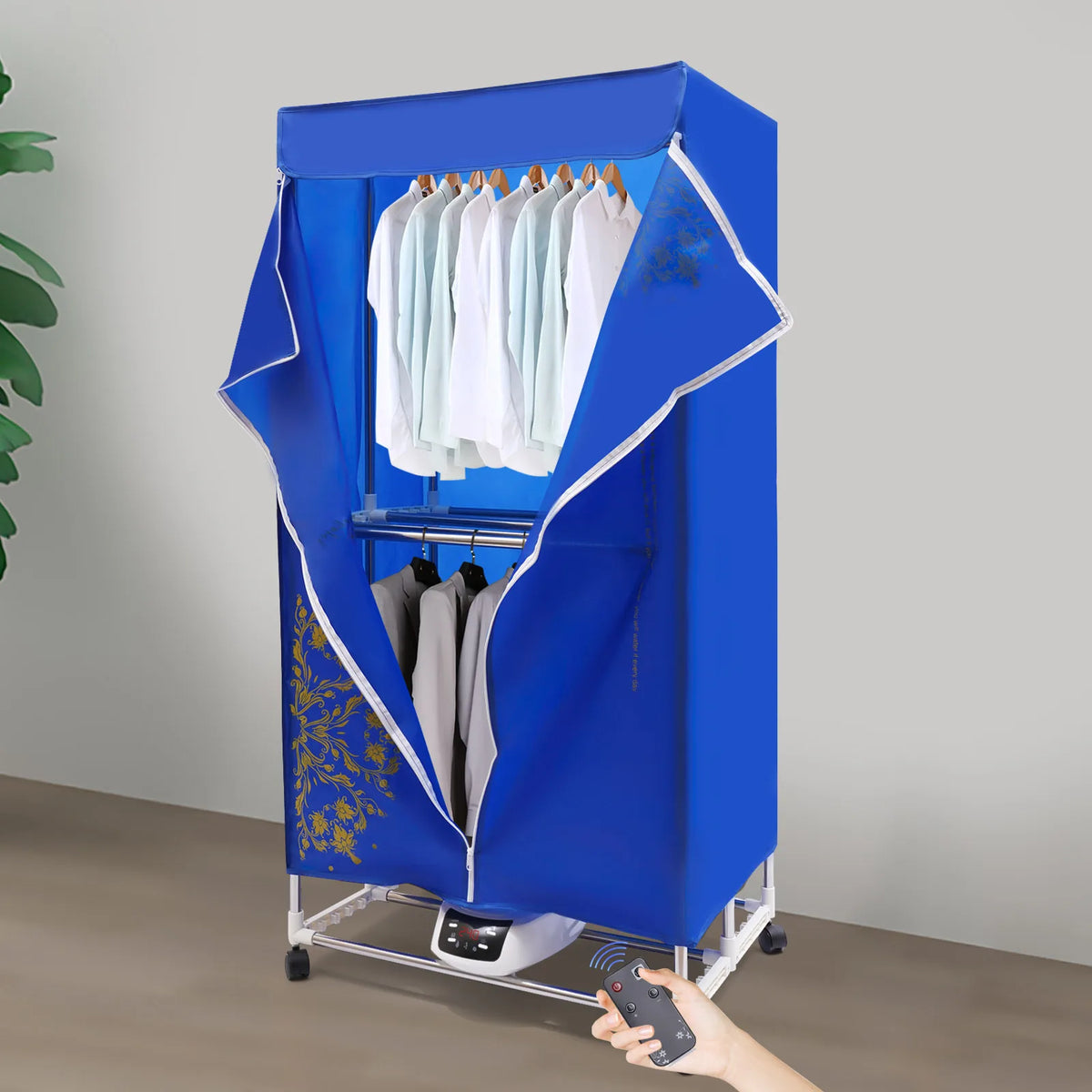 Portable Electric Dryer - Dryer - Travel Dryer - Portable Dryer for Apartments - Electric Clothes Drying - 220V - Blue
