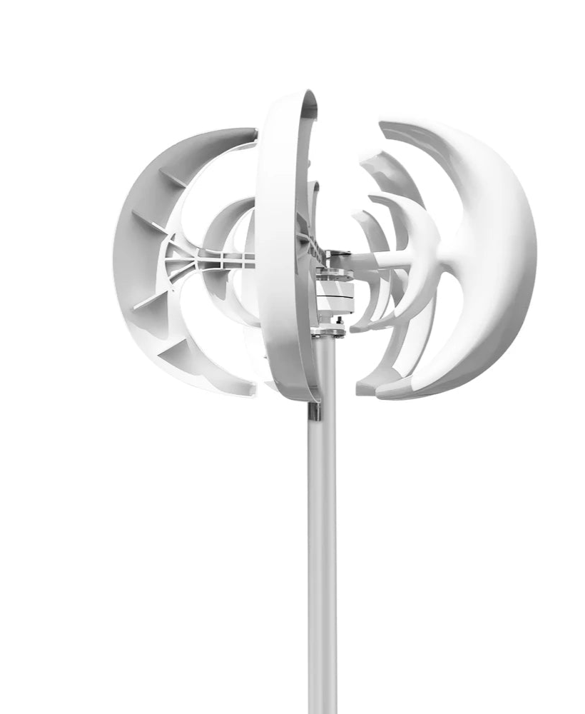 Verticale Windturbine – Windgenerator – Duurzame Energie – Stille Turbine – 5000W Vermogen – Glasvezelbladen – 24V - met LCD-controller - QUORE