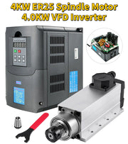 VEVOR Air Cooled Spindle Motor 0.8KW 1.5KW 2.2KW 4KW Variable Frequency Drive VFD Inverter 220V for CNC Engraving Milling Grind