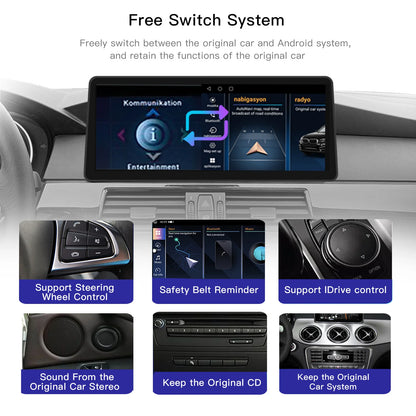 12,3" Android Multimedia Speler – Auto Radio – Navigatiesysteem – Infotainmentsysteem – Head Unit – Draadloze Apple CarPlay – Ingebouwde GPS – 8GB RAM 64GB Opslag
