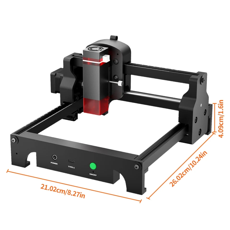 Laser Graveermachine - Laser Cutter - Laser Engraver - Graveerset - Laser Snijmachine - Graveerpen - Mini - Draagbare - 2.5 W - voor Graveren van Logo’s op Hout, Metaal, Acryl, Glas & Leer - QUORE