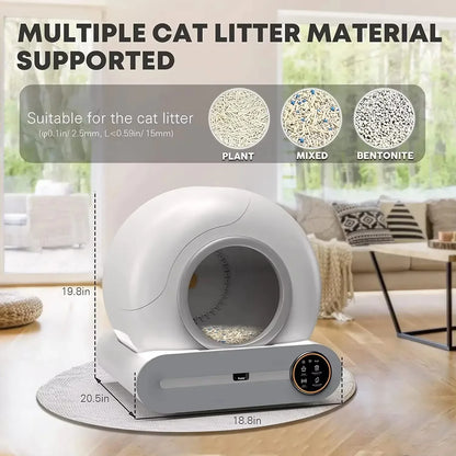 Zelfreinigende Kattenbak - Slimme Kattenbak - Automatische Kattenbak - 65L - Extra Grote - Geurcontrole - voor Katten - met App