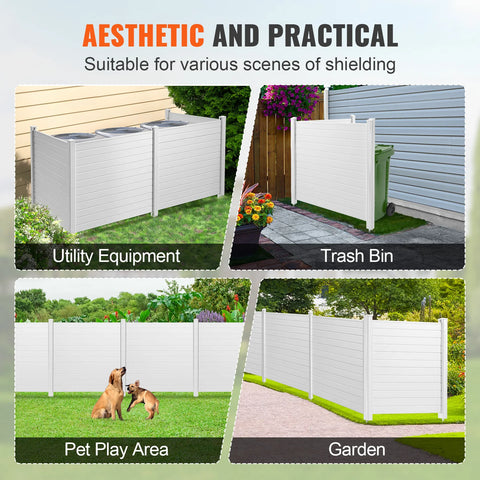 Outdoor Privacy Fence - Privacy Scherm - Privacy Fence Screening - Air Conditioner Fence - Enclosure - 48x48in - 2sides Stripe- Perfect om prullenbak en AC units te omheinen.