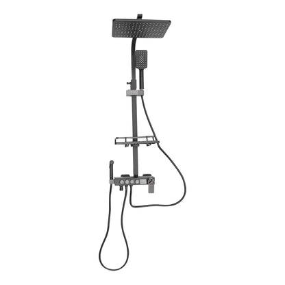 Douche - Regendouche - Douchewand - Douchekolom - Douchepanelen - Thermostatische Douchekraan Set - Slimme Digitale Display Douche met Verstelbare Hoogte (85-120 cm) & 4 Watermodi - Zwart