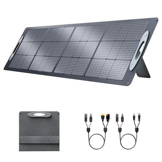 Zonnepaneel - Zonnepaneelset - Draagbaar - Opvouwbare - Waterdict - Outdoor Emergency Backup - voor Thuis - Tenten - Buiten - Kamperen - 200W - 24V - 11.5A - IP67 - 59 x 55.5x 4 cm - Grijs