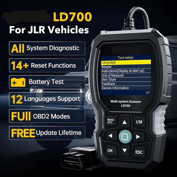 LD700 - OBD2 Scanner - Diagnosecomputer - Storing Verwijderen - Uitleesapparatuur Auto - Diagnose Auto - Diagnosetool voor alle systemen ABS EPB TPMS DPF