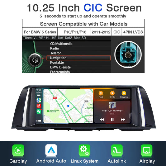 Multimedia Speler – Auto Radio – Touchscreen Navigatie – Carplay Android Auto – 10,25 Inch Display – Draadloze Connectiviteit – Achteruitrijcamera Ondersteuning
