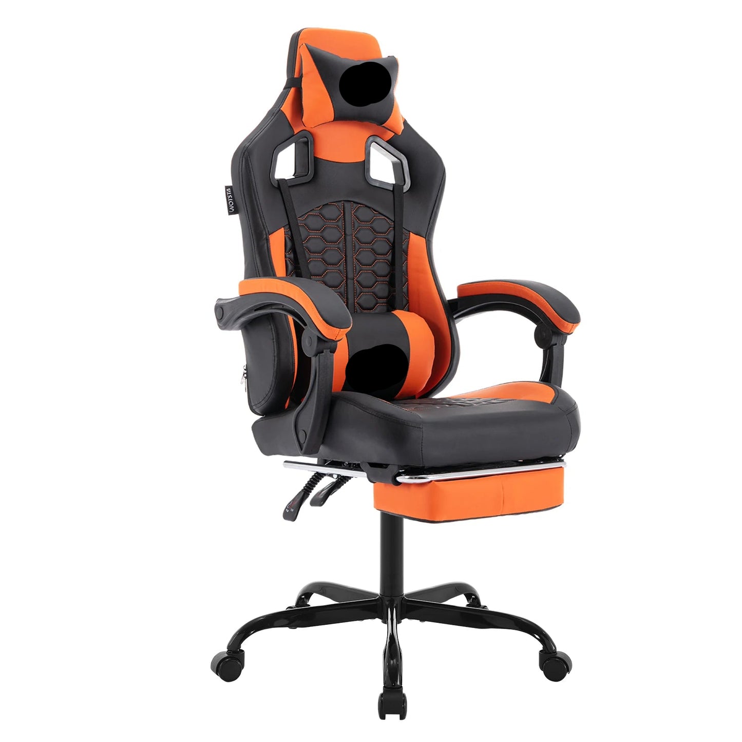 Gamingstoel – Bureaustoel – Gamerstoelen – Zitzak – Ergonomisch – Met Voetensteun – Verstelbare Rugleuning - Oranje - #4