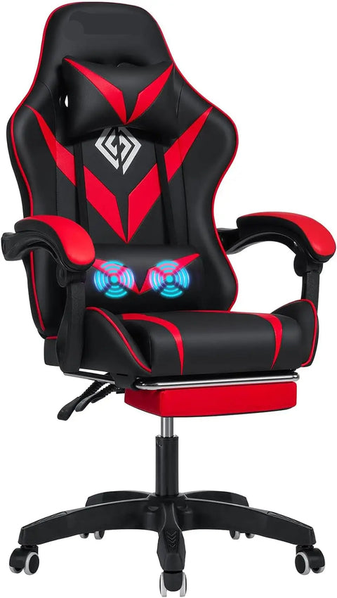 Gaming Chair Massage - Gaming Chair - Racing Game Chair - Office Chair with Footrest - Ergonomic Office Chair.