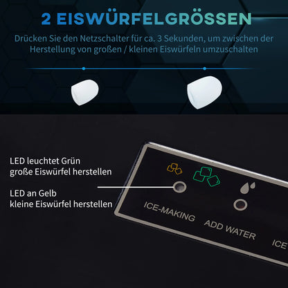 IJsballenmachine – Ijsmaker – Ijsmachine – IJsmaker Compact – 1,5 Liter Waterreservoir – 9 Ijsballen In 6-12 Minuten – Zelfreinigingsfunctie