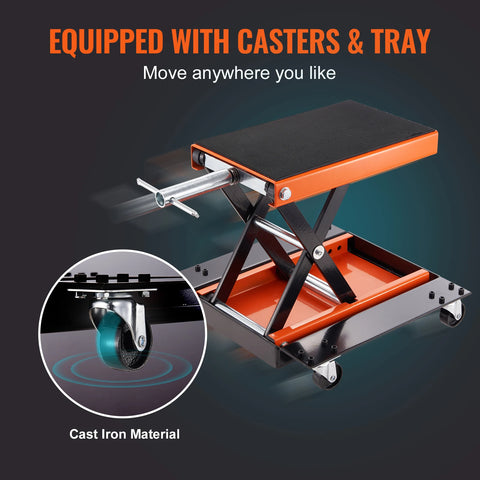 Vevor - Motorfietslift -  1100 lbs - Hefbereik 4,7 tot 15,4 inch - Bovenste platformmaat 14,4x9 inch - QUORE