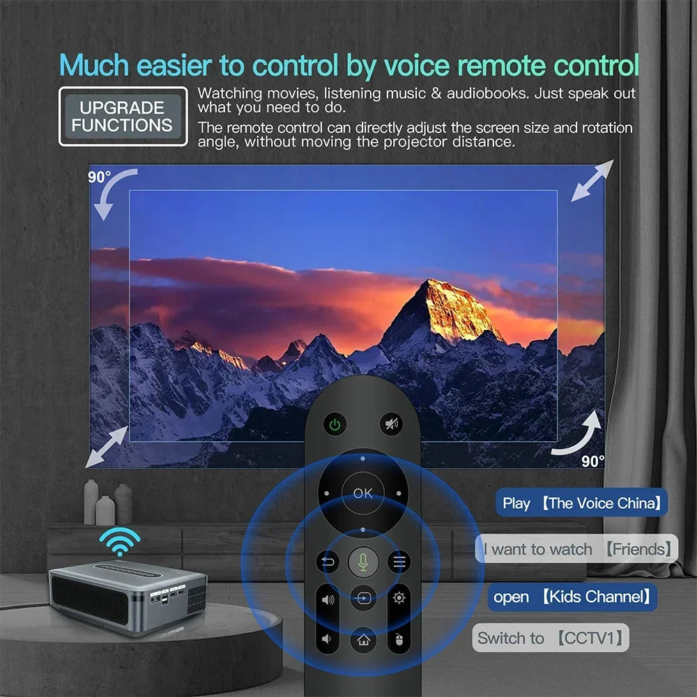 Full HD Projector – Android Projector – Beamer – Thuisbioscoop Projector – LED Projector – 1920x1080 Resolutie – 300 ANSI Lumen