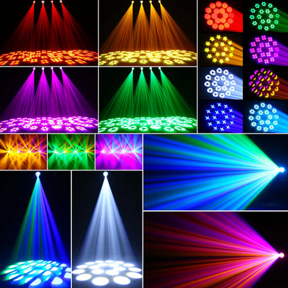 Moving Head Beam Light – Moving Head Spot – DJ Licht – Podiumverlichting – Theaterlamp – Set Van 2 EU Plug – 150W Cob Led – 18 Prismen Effect - QUORE