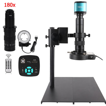 Microscope - Soldeer - Soldeerstation - Industrieel - 4K USB/HDMI - 180x Vergroting - Full HD Microscoop voor PCB Soldeerwerk & Smartphone Reparatie