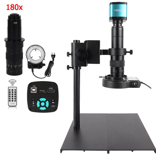 Microscope - Soldeer - Soldeerstation - Industrieel - 4K USB/HDMI - 180x Vergroting - Full HD Microscoop voor PCB Soldeerwerk & Smartphone Reparatie