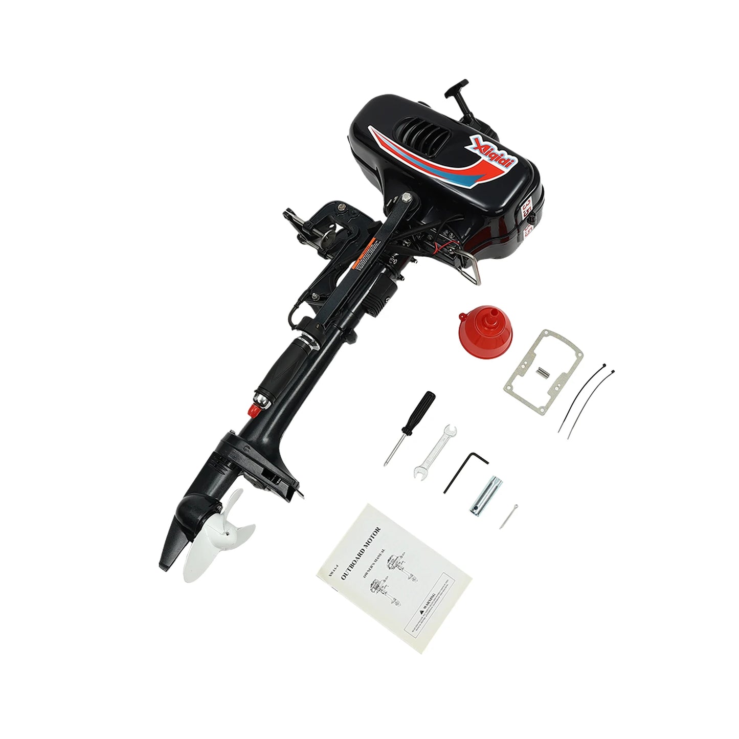 Buitenboordmotor – Compacte Motor – Watergekoelde Motor – Kleine Bootmotor – Vismotor – 52cc Motor – Aluminium Behuizing