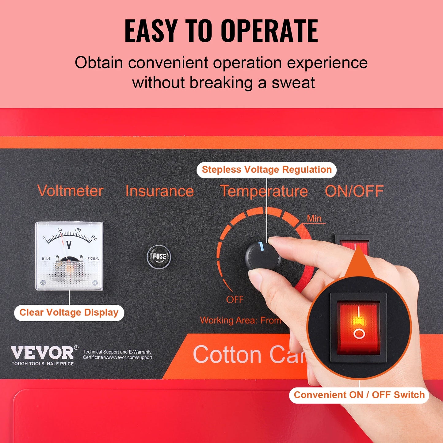 VEVOR 1000W Electric Cotton Candy Machine Commercial Candy Floss Maker with Stainless Steel Bowl Sugar Scoop and Drawer Red Blue