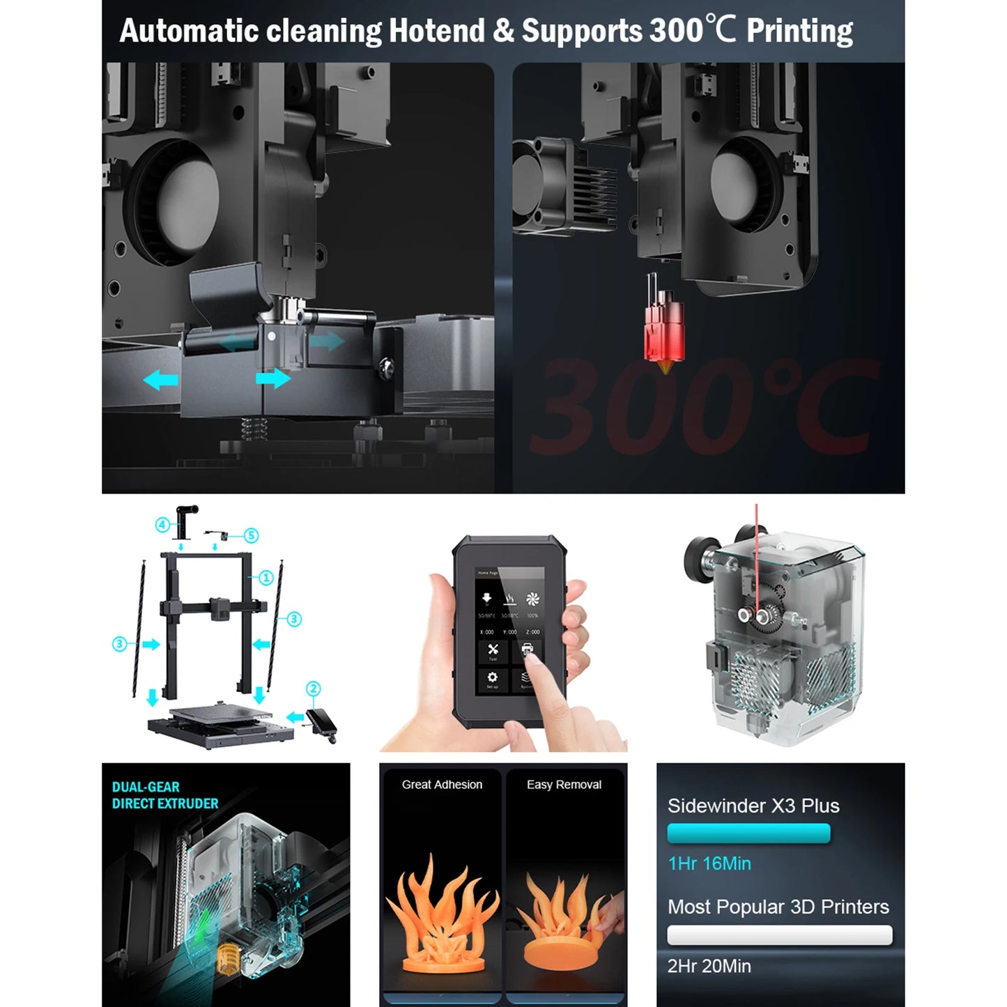 3D Printer – 3D Printer Voor Hobbyisten – 3D Printer Met Groot Bouwvolume – 3D Printer Voor Professionals – 300 X 300 X 400 Mm – 300 Mm/Snelheid – 0,1 Mm Precisie