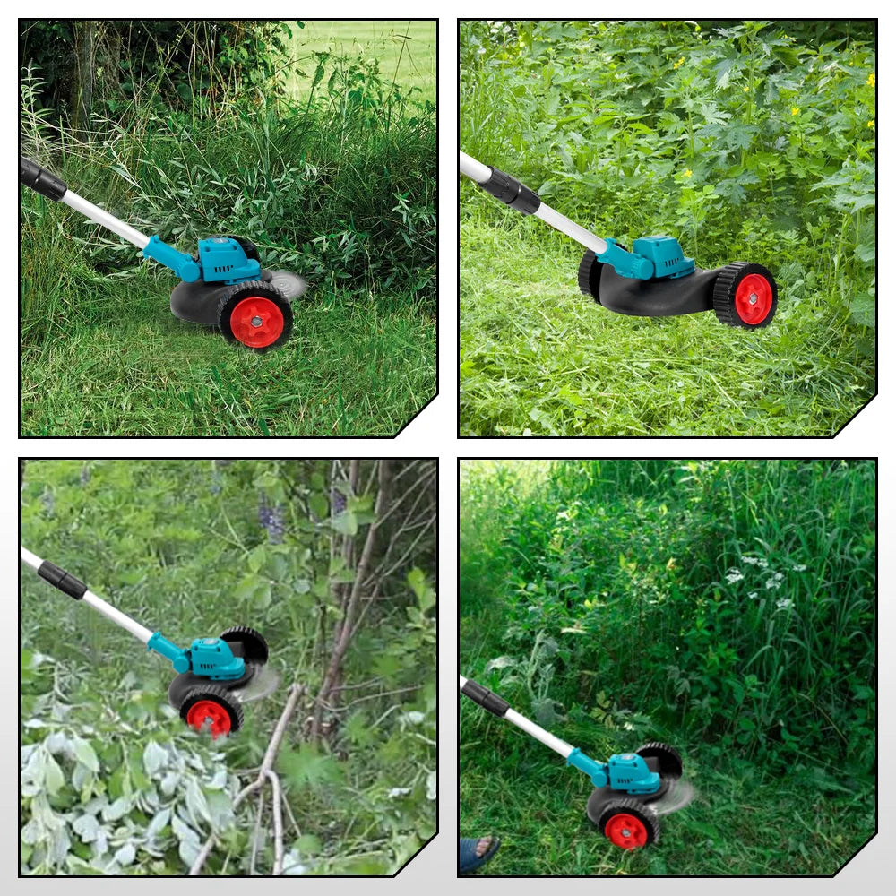 Handmaaier - Grasmaaier - Grastrimmer - Grasschaar - Grasmachine - 9-Inch - Borstelloze - Elektrische/Accu - Draagbare - Grastrimmer met Verstelbare Lengte - Inclusief 2x Accu - 21V/18V Compatibel - voor Tuingereedschap