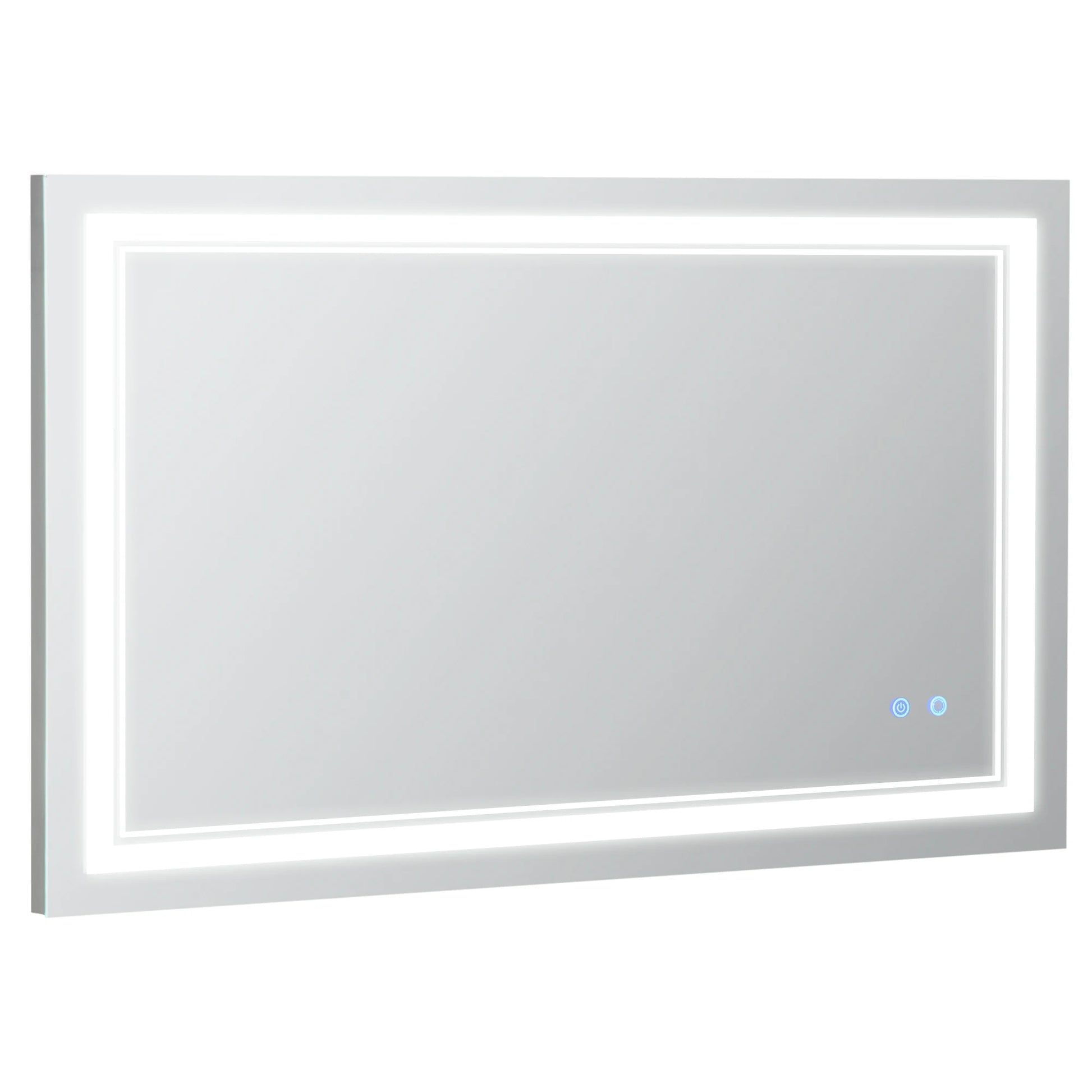 Badkamerspiegel – LED Spiegel – Verlichte Spiegel – Spiegel Met Verlichting – 100x60 cm – IP44 Spatwaterdicht – Dimbare Lichtkleur - QUORE