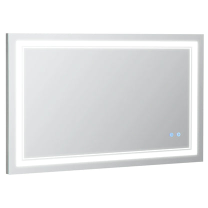 Badkamerspiegel – LED Spiegel – Verlichte Spiegel – Spiegel Met Verlichting – 100x60 cm – IP44 Spatwaterdicht – Dimbare Lichtkleur - QUORE