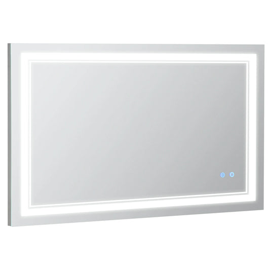 Badkamerspiegel – LED Spiegel – Verlichte Spiegel – Spiegel Met Verlichting – 100x60 cm – IP44 Spatwaterdicht – Dimbare Lichtkleur - QUORE