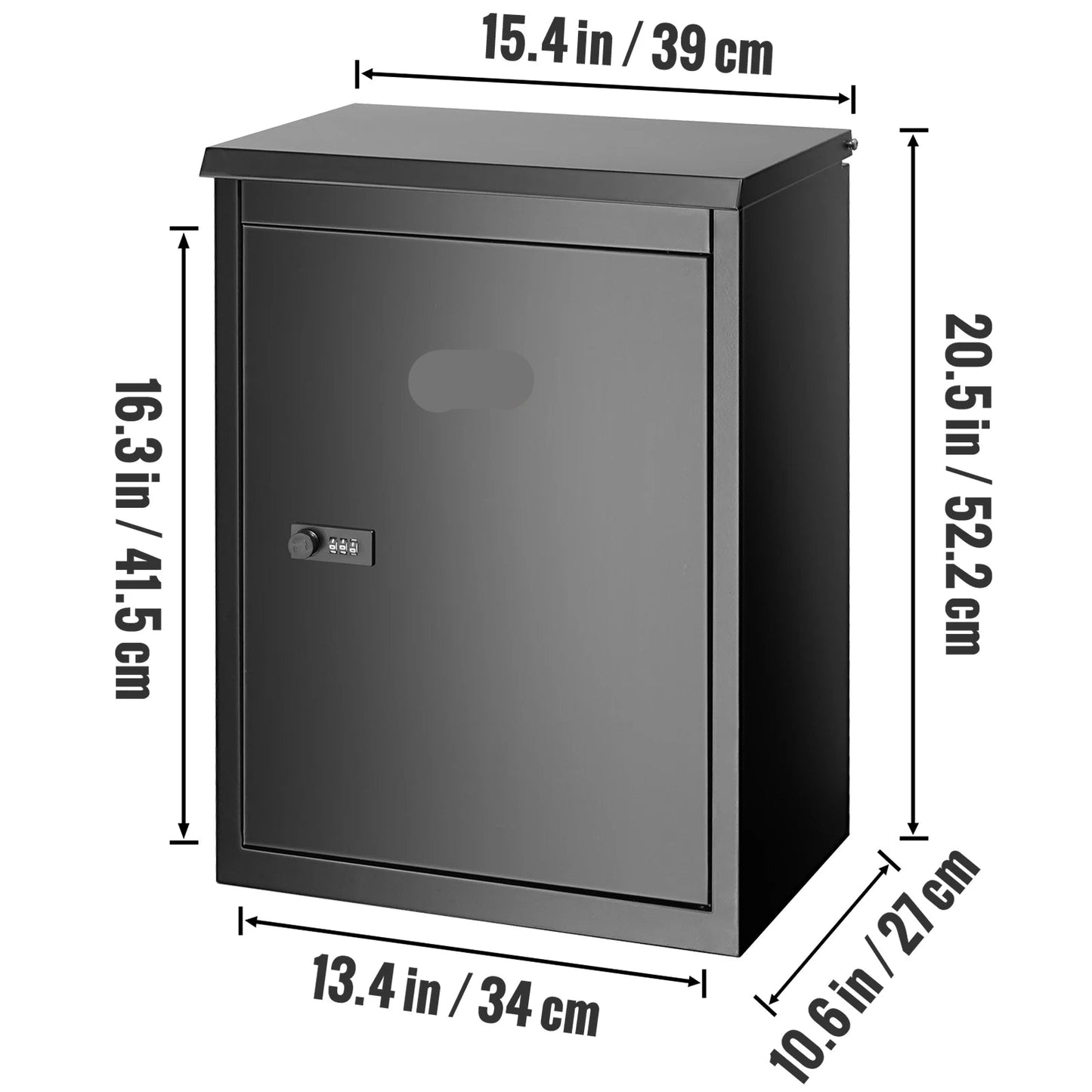 Brievenbus - Antidiefstal Brievenbussen - Wandgemonteerde - Waterdicht IPX3 - 21 Inch - Briefplaat -  Pakketbrievenbus met Slot voor Buiten - QUORE
