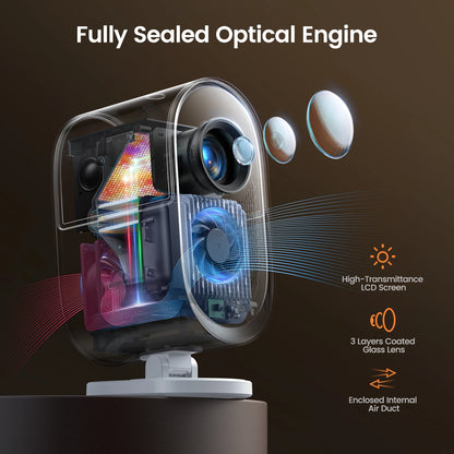 Beamer - Projector - Mini Projector - 4K - 1080P Full HD - 30000 Lumen -  Auto Focus & Keystone - WIFI 6 – Dolby Ondersteuning – Draagbare Home Theater Beamer – EU Plug