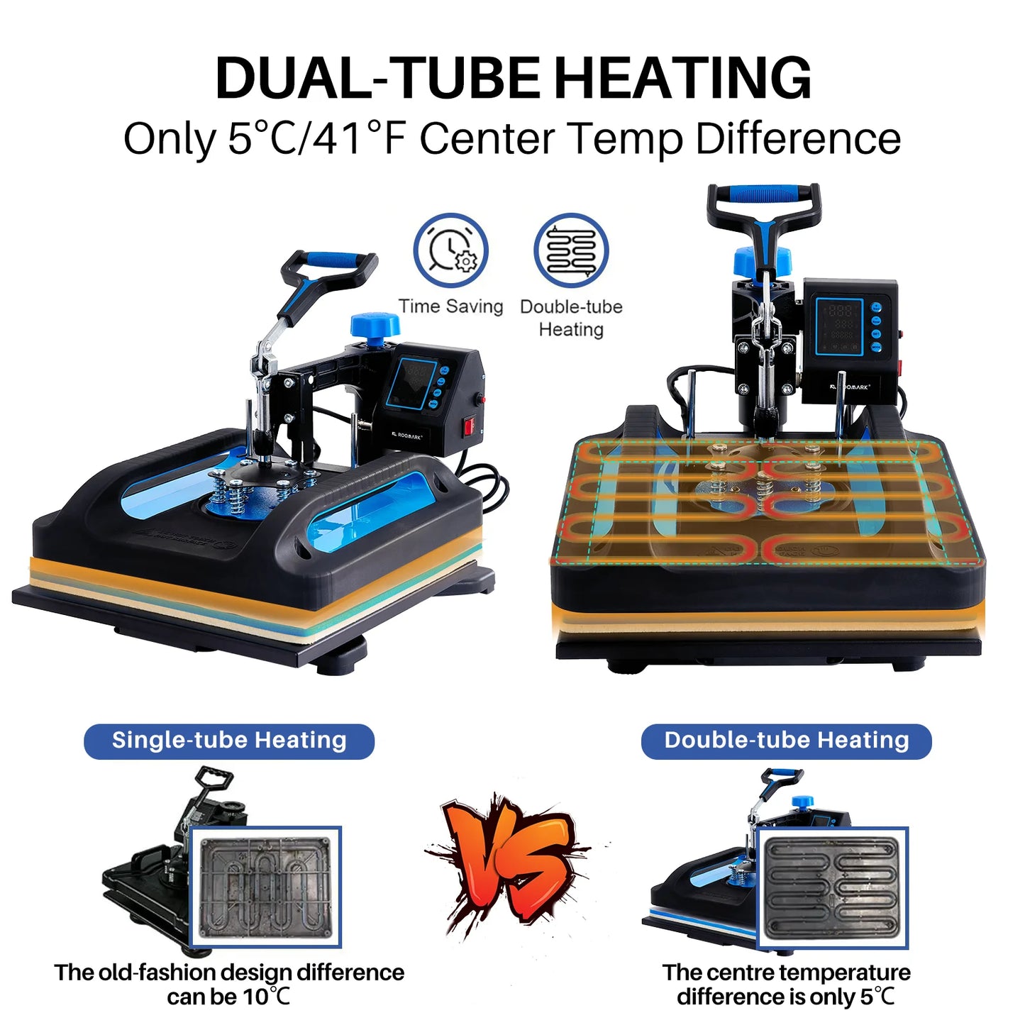 8-in-1 Hittepersmachine - 12x15 Inch - 360° Draaibaar - Digitale Sublimatie Transferpers voor Mokken, T-shirts & Meer - Zwart
