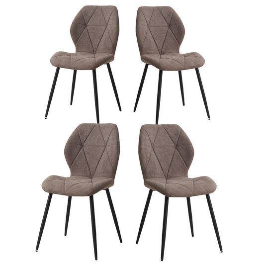 Eetkamerstoelset van 4 - Stoelen - Keukenstoel - Scandinavisch minimalistisch - Kastanjebruin