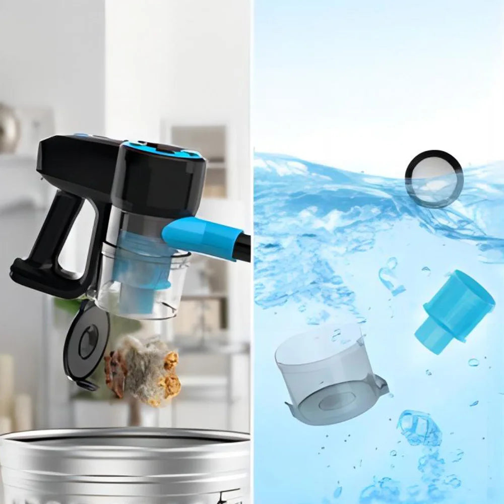 3 in 1 - Draadloze Stofzuigers - Stofzuiger - Vacuum Cleaner - met 0.7L Stofreservoir - 17000Pa - 400W - 2200mAh - Hoogte Verstelbaar Buis - 70dB -  Blauw
