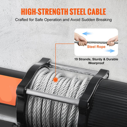 Lier - Takel - Kettingtakel - Elektrische - Waterdicht - 12V - 4500lbs - met Nylon Touw en Bedrade/Wireless Afstandsbediening - voor SUV, Trailer en Auto