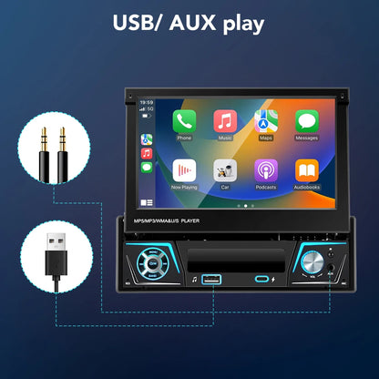 Auto Multimedia Speler - 2 Din -  7Inch - MP5 met camera2 - Carplay Scherm - Touchscreen - Navigatiesysteem Auto - Universeel - Multimedia Autoradio - QUORE