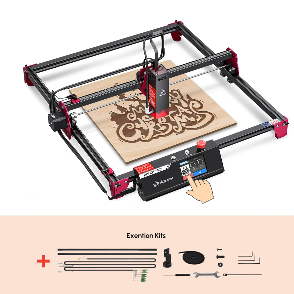 AlgoLaser Laser Engraver DIY MK2 10W 3.5” Color Touch Screen App Offline Control DIY Engraver Tool for Metal/Glass/Wood Engrave - QUORE