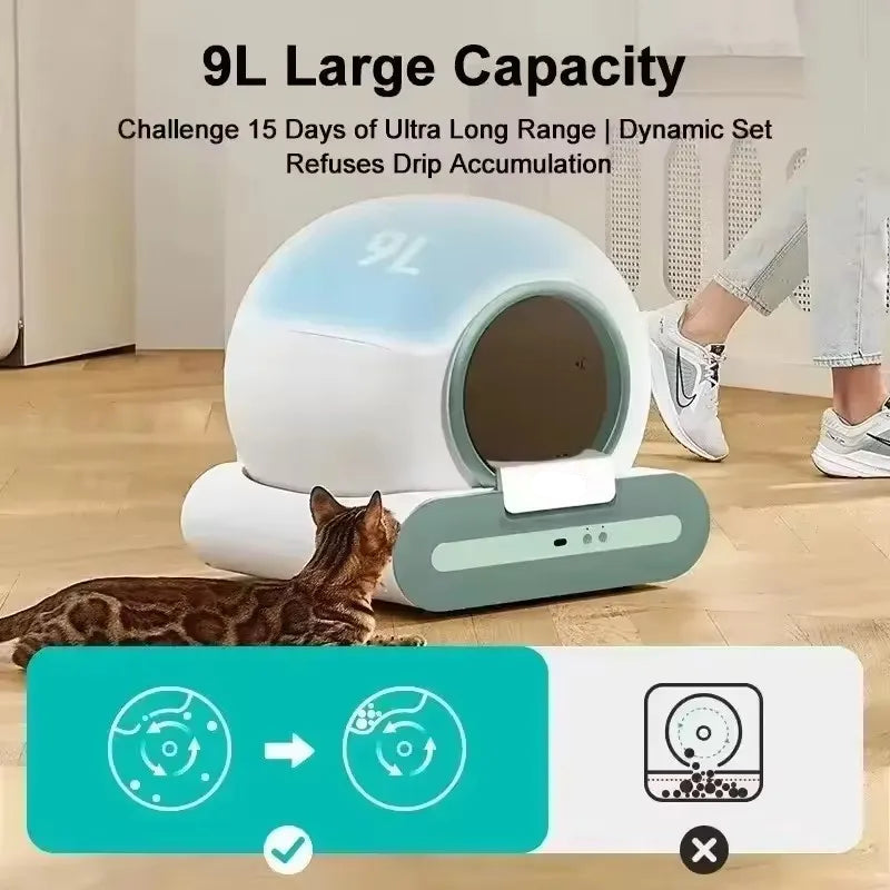 Automatische Kattenbak - Kattenbakvulling - Kattentoilet - met Zelfreinigende Functie - App Controle - 65l Smart Cat Wc - Deodorizati Afneembare - 48 x 53 x 50 cm - Wit