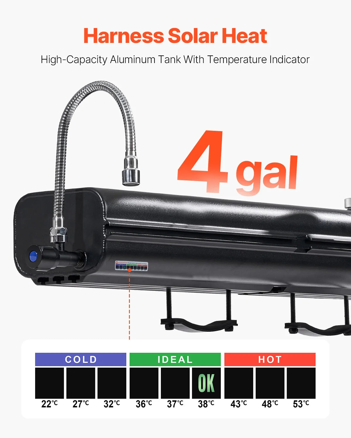 Wateropslag – Watertank – Douchetank – Kampeertank – Outdoor Tank – 15 Liter Capaciteit – Aluminium Constructie - QUORE