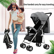 kinderwagen - 3 in 1 Draagbare Kinderwagen - Jogging buggy - Runner - Lichtgewicht kinderwagen - Baby kinderwagen - Kinderwagen - Baby Trolley - Reiswagen voor pasgeboren baby's - Lichtgrijs