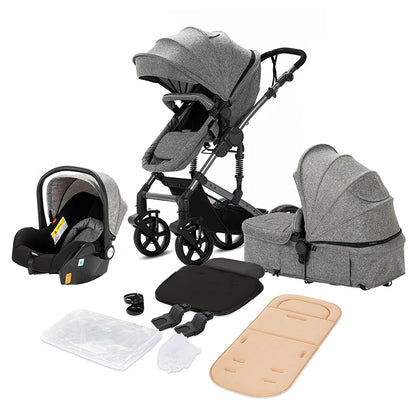 Baby High Landscape Lightweight Prams 3-in-1 Baby Stroller Travel System Carriages for Newborns Pushichair Car Seat Stroller