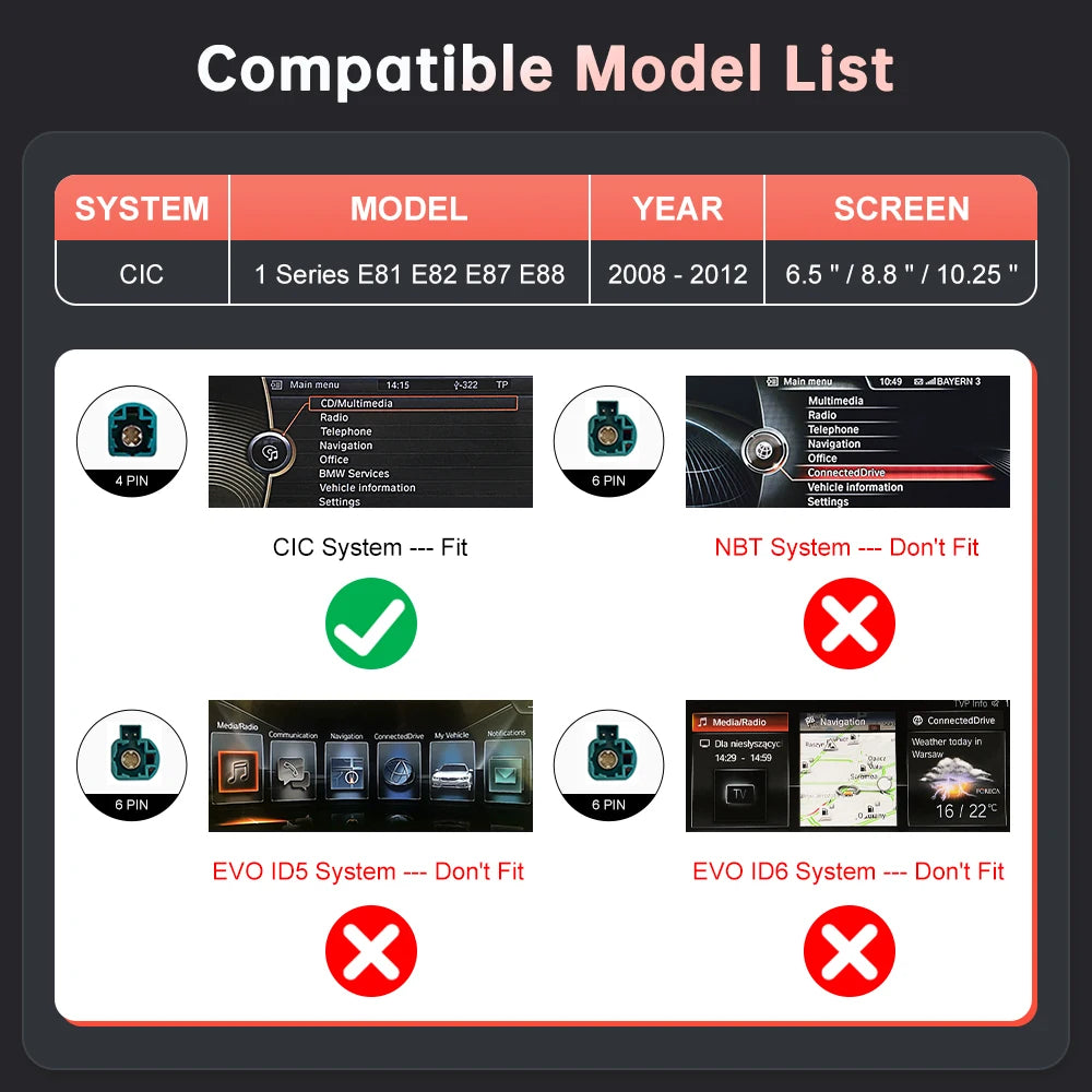 Wireless CarPlay – Draadloze CarPlay – Android Auto Interface – Mirror Link – Auto Multimedia Module CIC-Black – Plug & Play Installatie – Stuurwielbediening