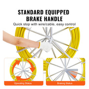 Glasvezelkabel - 1-4 in x 425 ft - Vistape Glasvezelkabel - Loopstang - Duct Rodder - Draadtrekker Visgereedschap voor muren en elektrische leidingen - Geel - QUORE