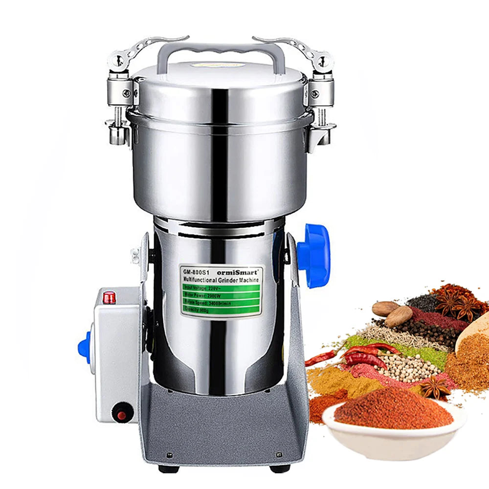 Kruidenmolen - Hakmolen - Specerijenmolen - Koffiemolens - Molen - 800G - Swing Type -  Elektrische - Voor Granen, Koffiebonen, Droge Voeding & Specerijen - Kruidenmaler - Grinder - High-Speed Crusher - QUORE