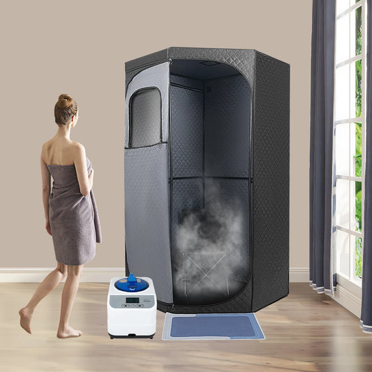 Draagbare Stoomsauna – Home Spa Sauna – Persoonlijke Sauna – Stoomtent – Opvouwbare Sauna – 1350W Stomer – Digitale Display Met Afstandsbediening