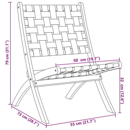 Tuinstoel – Set van 2 - Klapstoel – Compact Tuinset – Tuinmeubelset – Balkonset – Terrasset – Inklapbare Stoelen – Massief Acaciahout – Waterbestendige Tafel - Donkerblauw