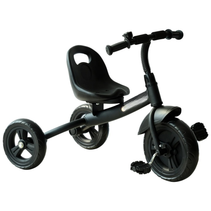 Kinderfiets - Loopfiets - Kinderfiets - Meisjesfiets - Driewieler - met Spatbord - Bel - Veiligheidswiel - 79 x 50.5 x 58 cm - Zwart & Roze - QUORE