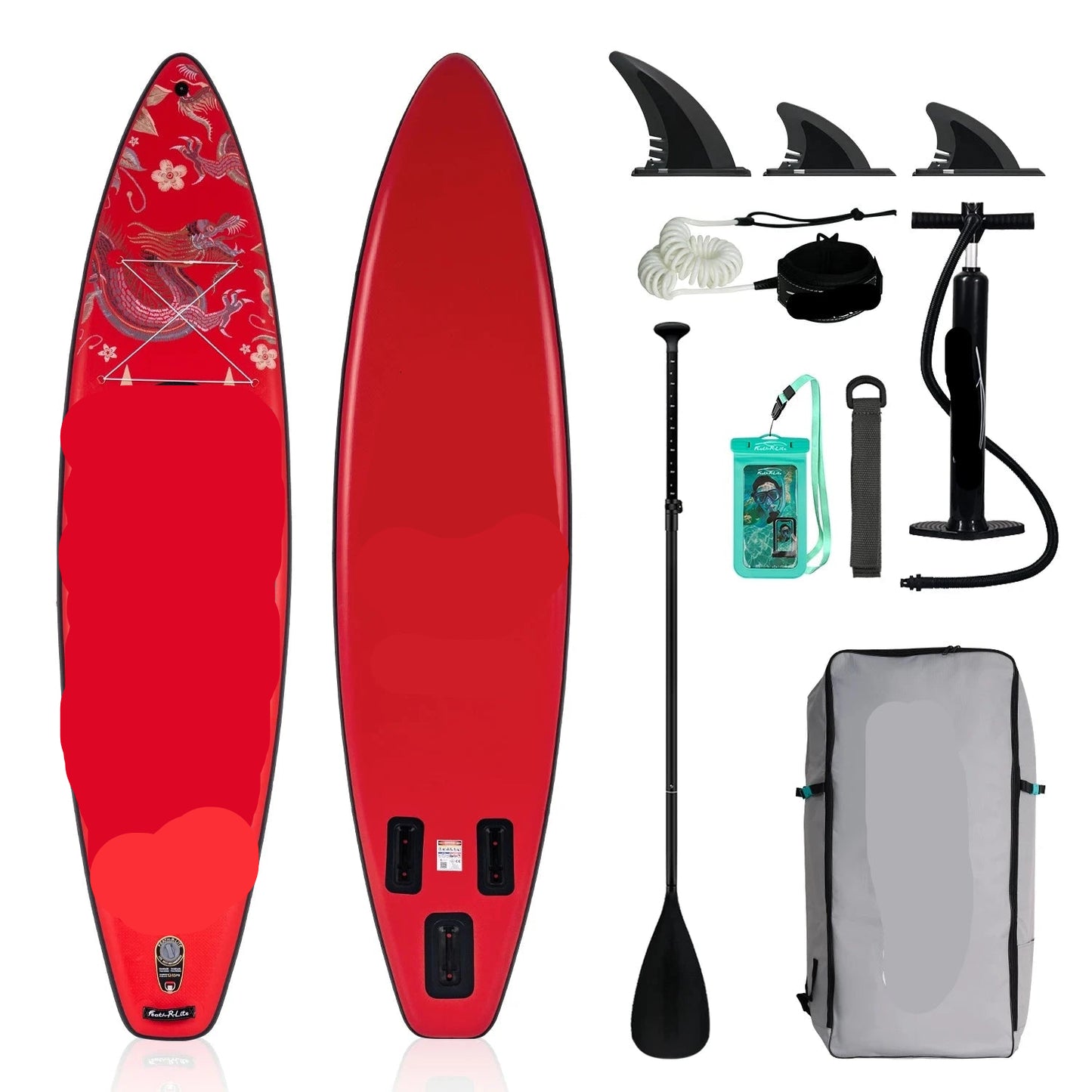 Supboard - Sup - Paddle Board - Sup Boards - 350x84x15cm - Ultra-Light - Opblaasbaar Stand Up Paddle Board - Max 165 kg - Waterdicht - Voor  Rivier - Zee - Inclusief Paddle - Rugzak - Zadel & Accessoires - Rood