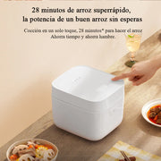 Rijstkoker met Stomer - met Opwarmende Functie - Slowcooker - Rice Cooker - Warmhoudfunctie - 1 tot 2 Personen - Multi Cooker - Anti-aanbaklaag binnenpan - Wit - 350W - 1.5L